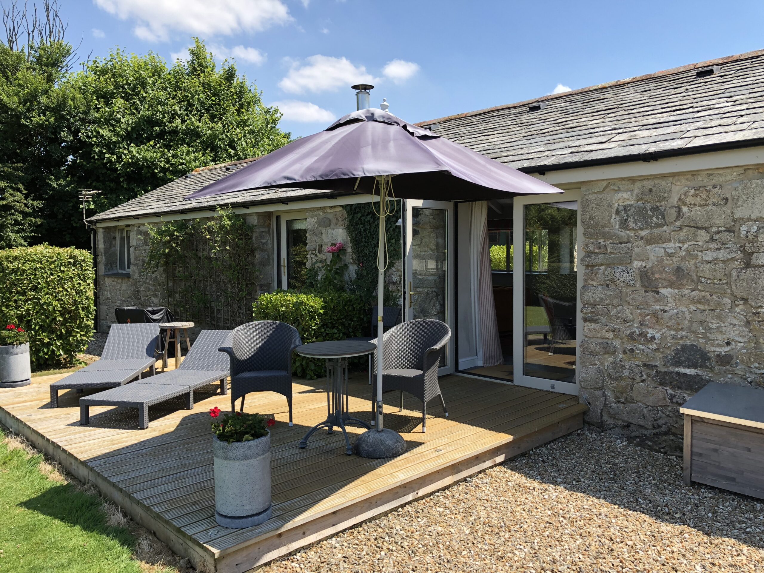 before image of a stone building for a veranda located near Newquay, Cornwall by all weather canopies